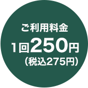 ご利用料金1回250円+税